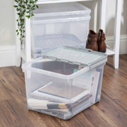 Wham 44L Grey Storage Box with Wheels and Lid 3 Pack - Wilko - thumbnail 4