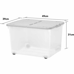 Wham 44L Grey Storage Box with Wheels and Lid 3 Pack - Wilko - thumbnail 5