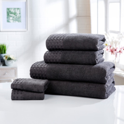 Rapport Home Retreat Charcoal Grey Cotton Bath Towel - Size: 4 x 70 x 120cm - Wilko - thumbnail 3