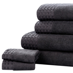 Rapport Home Retreat Charcoal Grey Cotton Bath Towel - Size: 4 x 70 x 120cm - Wilko - thumbnail 4