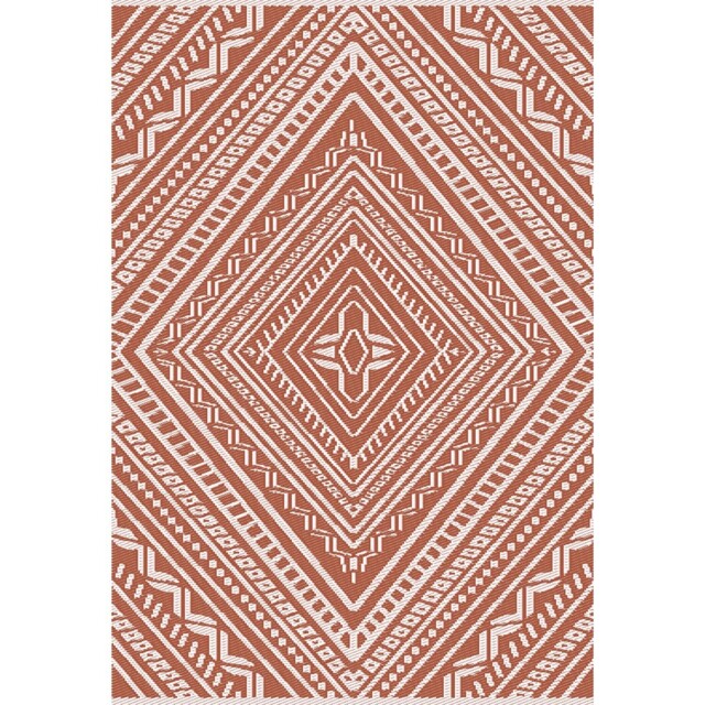 Boho Terracotta Outdoor Rug - Wilko