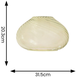 ValueLights Corinne Light Green Glass Spiral Twill Bulbous Pendant Lamp Shade - Size: 20.3 x 31.5 x 31.5cm - Wilko - thumbnail 5