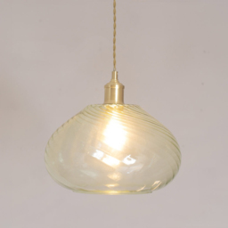ValueLights Corinne Light Green Glass Spiral Twill Bulbous Pendant Lamp Shade - Size: 20.3 x 31.5 x 31.5cm - Wilko - thumbnail 3