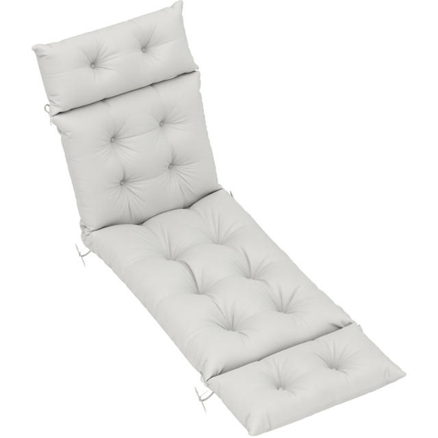 Outsunny Light Grey Sun Lounger Cushion 190 x 56cm - Wilko - image 1