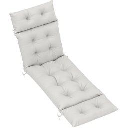 Outsunny Light Grey Sun Lounger Cushion 190 x 56cm - Wilko - thumbnail 1