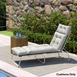 Outsunny Light Grey Sun Lounger Cushion 190 x 56cm - Wilko - thumbnail 4