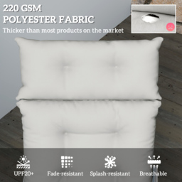 Outsunny Light Grey Sun Lounger Cushion 190 x 56cm - Wilko - thumbnail 5