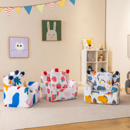 Costway White Kids Armchair with Pillow - Size: 59 x 59 x 46cm - Wilko - thumbnail 5