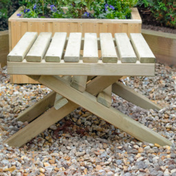 Forest Garden Slatted Table - Size: 36.9 x 54.1 x 50cm - Green - Wilko