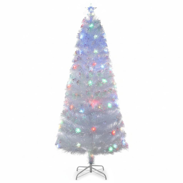 The Christmas Centre 44 Multicolour LED Iridescent White Fibre Optic Artificial Xmas Tree 5ft - Wilko - image 1