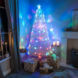 The Christmas Centre 44 Multicolour LED Iridescent White Fibre Optic Artificial Xmas Tree 5ft - Wilko - thumbnail 3