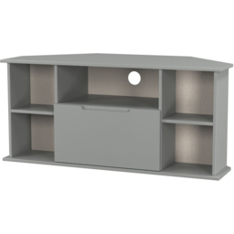 Crowndale Milan Single Drawer 5 Shelf Dusk Grey Corner TV Unit Ready Assembled - Size: 51 x 110 x 52cm - Wilko - thumbnail 5