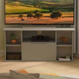 Crowndale Milan Single Drawer 5 Shelf Dusk Grey Corner TV Unit Ready Assembled - Size: 51 x 110 x 52cm - Wilko - thumbnail 1