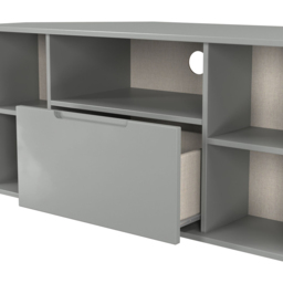 Crowndale Milan Single Drawer 5 Shelf Dusk Grey Corner TV Unit Ready Assembled - Size: 51 x 110 x 52cm - Wilko - thumbnail 7