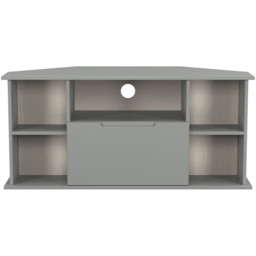 Crowndale Milan Single Drawer 5 Shelf Dusk Grey Corner TV Unit Ready Assembled - Size: 51 x 110 x 52cm - Wilko - thumbnail 3
