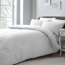 Velosso Microfibre Double White Duvet Set - Wilko - thumbnail 1