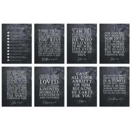 Artery8 Ten Commandments Cast Your Anxiety On Him Lord Scripture Wall Art Print 30 x 41cm 8 Pack - Size: 40.5 x 30.5 x 0.3cm - Black - Wilko - thumbnail 1