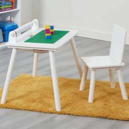 Liberty House Toys Kids White Writing Activity Table - Size: 44 x 60 x 60cm - Wilko - thumbnail 1