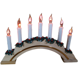 Premier 7 Flickering Warm White LED White Wooden Arched Christmas Candle Bridge - Size: 25 x 25 x 15cm - Wilko - thumbnail 3