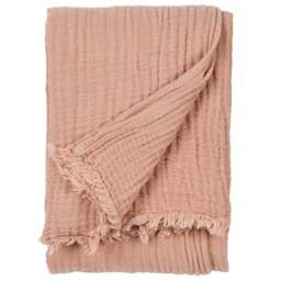 Yard Lark Pink Clay Muslin Cotton Throw 130 x 180cm - Size: 180 x 130cm - Yard Living - Wilko - thumbnail 1