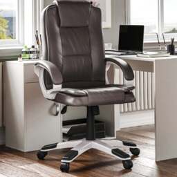 Vida Designs Charlton Brown Office Chair - Size: 126 x 66 x 72cm - Wilko - thumbnail 1