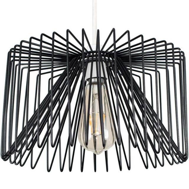 ValueLights Amadeus Black Wire Frame Pendant Shade - Size: 30 x 18 x 30cm - Wilko - image 1