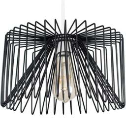 ValueLights Amadeus Black Wire Frame Pendant Shade - Size: 30 x 18 x 30cm - Wilko - thumbnail 1