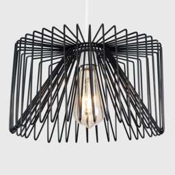 ValueLights Amadeus Black Wire Frame Pendant Shade - Size: 30 x 18 x 30cm - Wilko - thumbnail 5