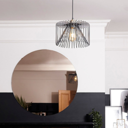 ValueLights Amadeus Black Wire Frame Pendant Shade - Size: 30 x 18 x 30cm - Wilko - thumbnail 3