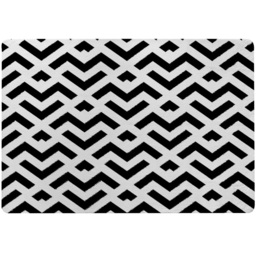 Benjamin Tate Design Faux Wool Small Black and White Geometric Rug 110 x 60cm - Size: 110 x 60 x 1cm - Wilko - thumbnail 1
