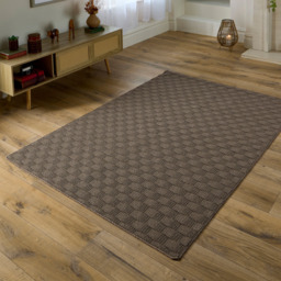 My Mat Mink Sculptured Basketweave Washable Rug 140 x 200cm - Brown - Wilko - thumbnail 3