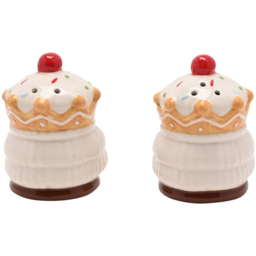 The Seasonal Gift Co. Santa & Friends 2 Piece Gingerbread Nutcracker Ceramic Shakers Set - Size: 7.5 x 5 x 5cm - White - Wilko - thumbnail 4