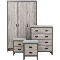 GFW Boston Grey 4 Piece Bedroom Furniture Set - Wilko - thumbnail 3