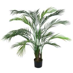 Botanik Areca Palm Artificial Tree in Pot 4ft - Size: 125 x 100 x 100cm - Red - Wilko