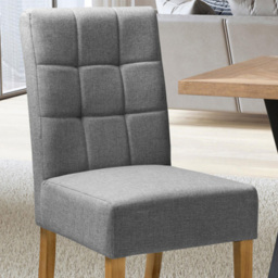 Moseley Set of 2 Silver Grey and Natural Linen Effect Dining Chair - Wilko - thumbnail 3