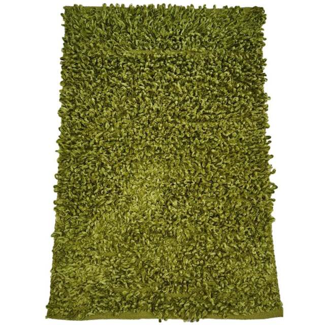 Rapport Home Oxford Green Shaggy Super Absorbent Rug 88 x 55cm - Wilko - image 1
