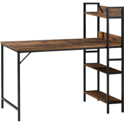 Vida Designs Brooklyn Dark Wood Computer Desk with 3 Shelf - Wilko - thumbnail 3
