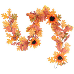 Living and Home LED Garland with Sunflower and Pumpkins 180cm - Size: 10 x 180 x 10cm - Orange - Wilko - thumbnail 4