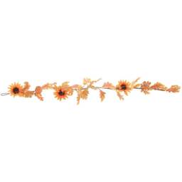Living and Home LED Garland with Sunflower and Pumpkins 180cm - Size: 10 x 180 x 10cm - Orange - Wilko