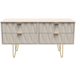 Crowndale Diamond 4 Drawer Matt Kashmir Chest of Drawers - Cream - Wilko - thumbnail 4