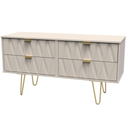 Crowndale Diamond 4 Drawer Matt Kashmir Chest of Drawers - Cream - Wilko - thumbnail 3