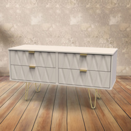 Crowndale Diamond 4 Drawer Matt Kashmir Chest of Drawers - Cream - Wilko - thumbnail 1