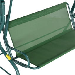 Outsunny 3 Seater Green and White Swing Chair with Canopy - Size: 139 x 53 x 14cm - Wilko - thumbnail 4
