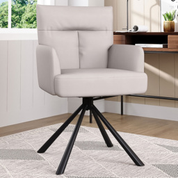 Living and Home Beige Upholstered Swivel Armchair - Size: Single - Cream - Wilko - thumbnail 1