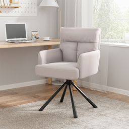 Living and Home Beige Upholstered Swivel Armchair - Size: Single - Cream - Wilko - thumbnail 4