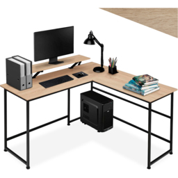 tectake Melrose Oak Sonoma Corner Desk with Movable Monitor Stand - Brown - Wilko - thumbnail 3