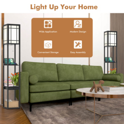 Costway Single Drawer 3 Shelf Tall Storage Floor Lamp with 2 USB Charging Port - Size: 44 x 33 x 29cm - Black - Wilko - thumbnail 6