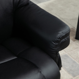 Portland Black PU Leather Manual Recliner Chair with Footstool - Size: Single - Wilko - thumbnail 4