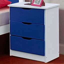 Brooklyn 3 Drawer Blue Childrens Wooden Star Bedside Table - Size: 3 Drawers - Wilko