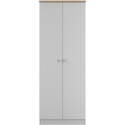 Crowndale Sussex 2 Door Grey Ash and Bardolino Oak Tall Wardrobe Ready Assembled - Grey Ash & Bardolino Oak - Wilko - thumbnail 3